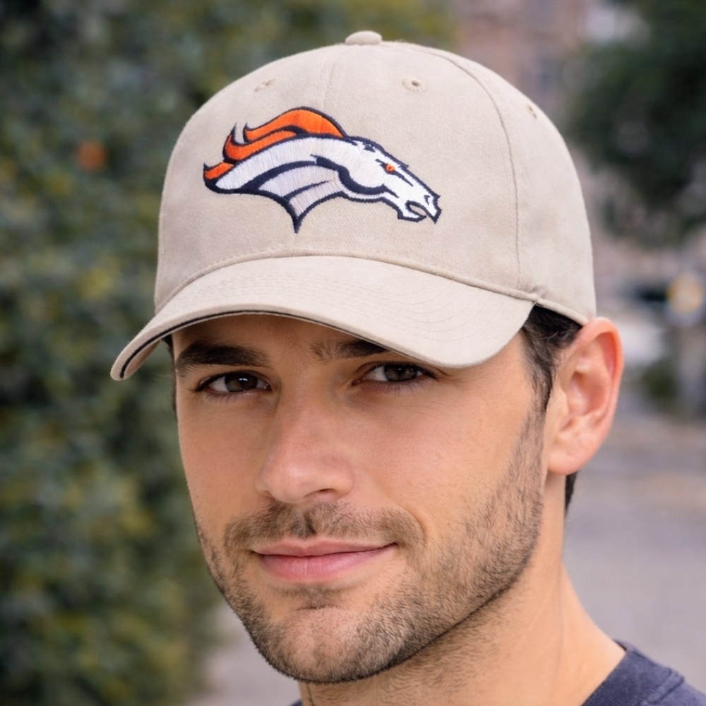 Tan Cap with Embroidered Logo Denver Broncos hat